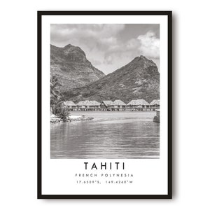 Tahiti Reisedruck, Tahiti Poster Druck, Tahiti Wandkunst Minimalistisch, Fotografie Drucke von Tahiti A1/A2/A3/A4/A5