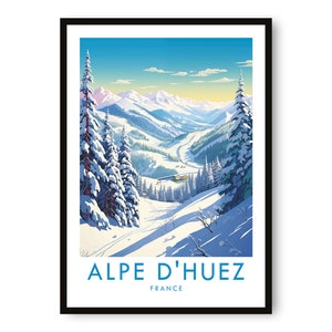 Alpe D&#39;Huez Travel Print, Alpe D&#39;Huez Travel Poster, France Print, Travel Decor, Popular Print, Skiing Print, Birthday Gift, A1/A2/A3/A4/A5