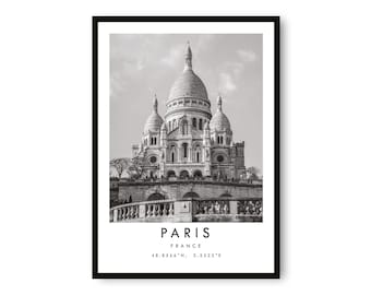 Paris Travel Print | Sacré-Coeur Basilica Wall Art | Montmartre City Photography Decor