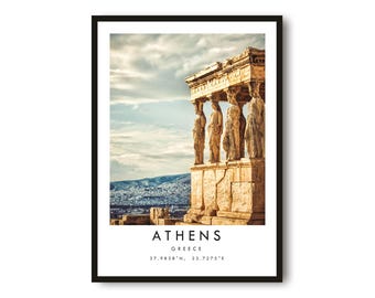 Reisafdruk Athene Griekenland: giclée kunst aan de muur