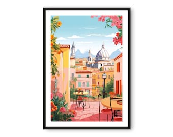 Rome Travel Poster: Giclée Fine Art Print, Italy Wall Decor