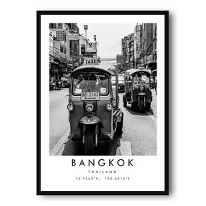 Bangkok Travel Print, Black and White Travel Print, Bangkok Thailand Print, Minimalist Travel Posters,   Popular Print, Popular Gift