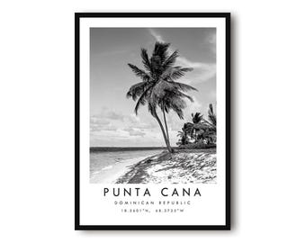 Punta Cana Print: Black and White Beach Photography, Dominican Republic