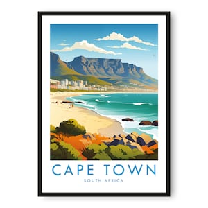 Reisposter Kaapstad, reisposter Kaapstad, Zuid-Afrika print, reisdecor, populaire print, verjaardagscadeau, A1/A2/A3/A4/A5