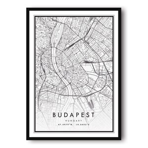 Budapest Map Print, Hungary Poster Print, City Map Prints, Prints of Hungary, Popular Gift, Budapest Print A1/A2/A3/A4/A5