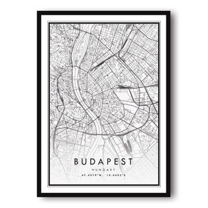 Impressão de mapa de Budapeste, impressão de pôster da Hungria, impressões de mapa da cidade, impressões da Hungria, presente popular, impressão de Budapeste A1/A2/A3/A4/A5