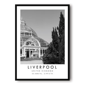 Liverpool Travel Print, Liverpool Poster, Unique Wallart Decor, Black and White Home Decor, England Liver, Popular Print A1/A2/A3/A4/A5