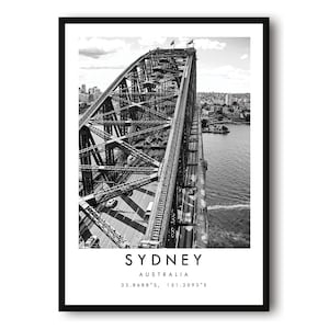 Sydney Travel Print, Sydney Poster Print, Sydney Wall Art Minimalist, Australia Print, Prints of Australia , Sydney Harbour Bridge