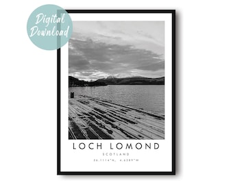 Loch Lomond Travel Print | Digitaler Download | 25 verschiedene Größenoptionen