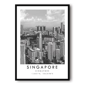 Singapore Travel Print, Singapore Poster Print, Singapore Wall Art Minimalist, Prints of Singapore, Popular Gift A1/A2/A3/A4/A5