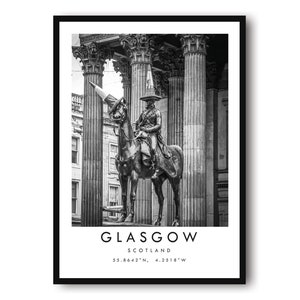 Glasgow Travel Print, Glasgow Poster, Unique Wallart Decor, Black and White Home Decor, Scotland print, Popular Print A1/A2/A3/A4/A5