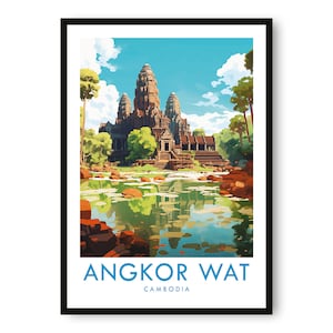 Angkor Wat Reise Print, Angkor Wat Reise Poster, Kambodscha Print, Reise Dekor, beliebter Druck, Geburtstagsgeschenk, A1/A2/A3/A4/A5