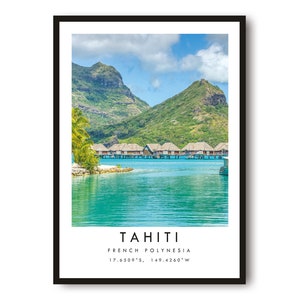 Tahiti Travel Print, Tahiti Poster Print, Tahiti Wall Art Minimalist, Photography Prints of Tahiti A1/A2/A3/A4/A5