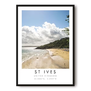 St Ives Travel Print, St Ives Poster, Unique Wallart Decor, Colour print,  Home Decor, England St Ives, Popular Print A1/A2/A3/A4/A5