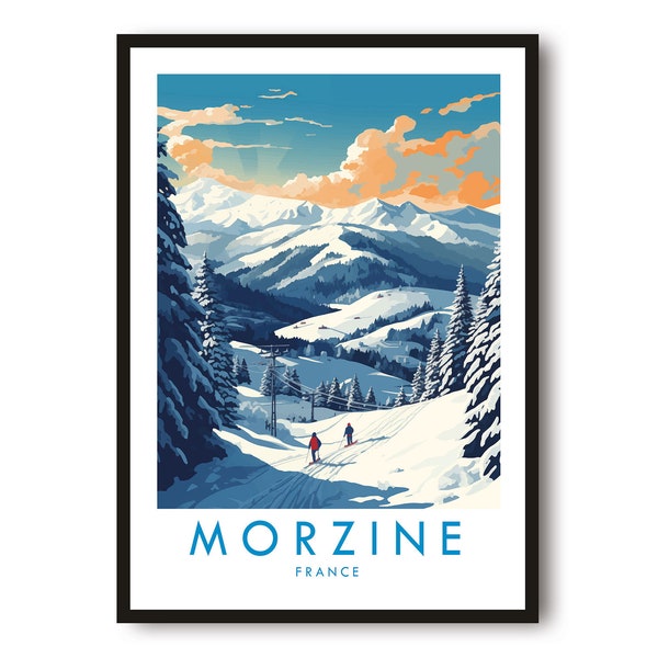 Morzine Travel Print, Morzine Travel Poster, France Print, Travel Decor, Popular Print, Skiing Print, Birthday Gift, A1/A2/A3/A4/A5