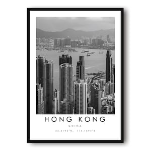 Hong Kong Travel Print, Hong Kong Poster Print, Hong Kong Wall Art Minimalist, Prints of Hong Kong, Popular Gift A1/A2/A3/A4/A5