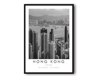 Hong Kong Travel Print, Hong Kong Poster Print, Hong Kong Wall Art Minimalist, Prints of Hong Kong, Popular Gift A1/A2/A3/A4/A5