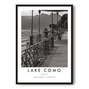 Stampa fotografica del Lago di Como, Italia: arte murale minimalista
