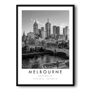 Melbourne Australia Print: Minimalist Cityscape Wall Art