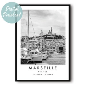 Impression Voyage Marseille | Téléchargement numérique | 25 options de tailles différentes