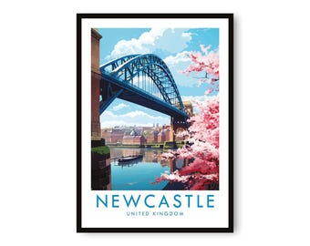 Newcastle Travel Poster: Tyne Bridge Art Print