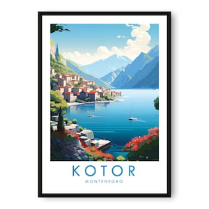 Kotor Reise-Druck, Kotor Reise-Druck, minimalistischer Druck, Reise-Dekor, beliebter Druck, Geburtstagsgeschenk, A1/A2/A3/A4/A5