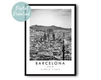 Barcelona Reise Poster Digitaler Download | Minimalist Wand Kunst | Druckbare Stadt Dekor