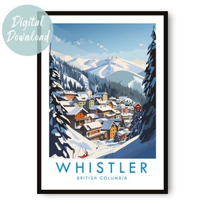 Whistler Skiing Poster | Digital Download | 25 Different Size Options