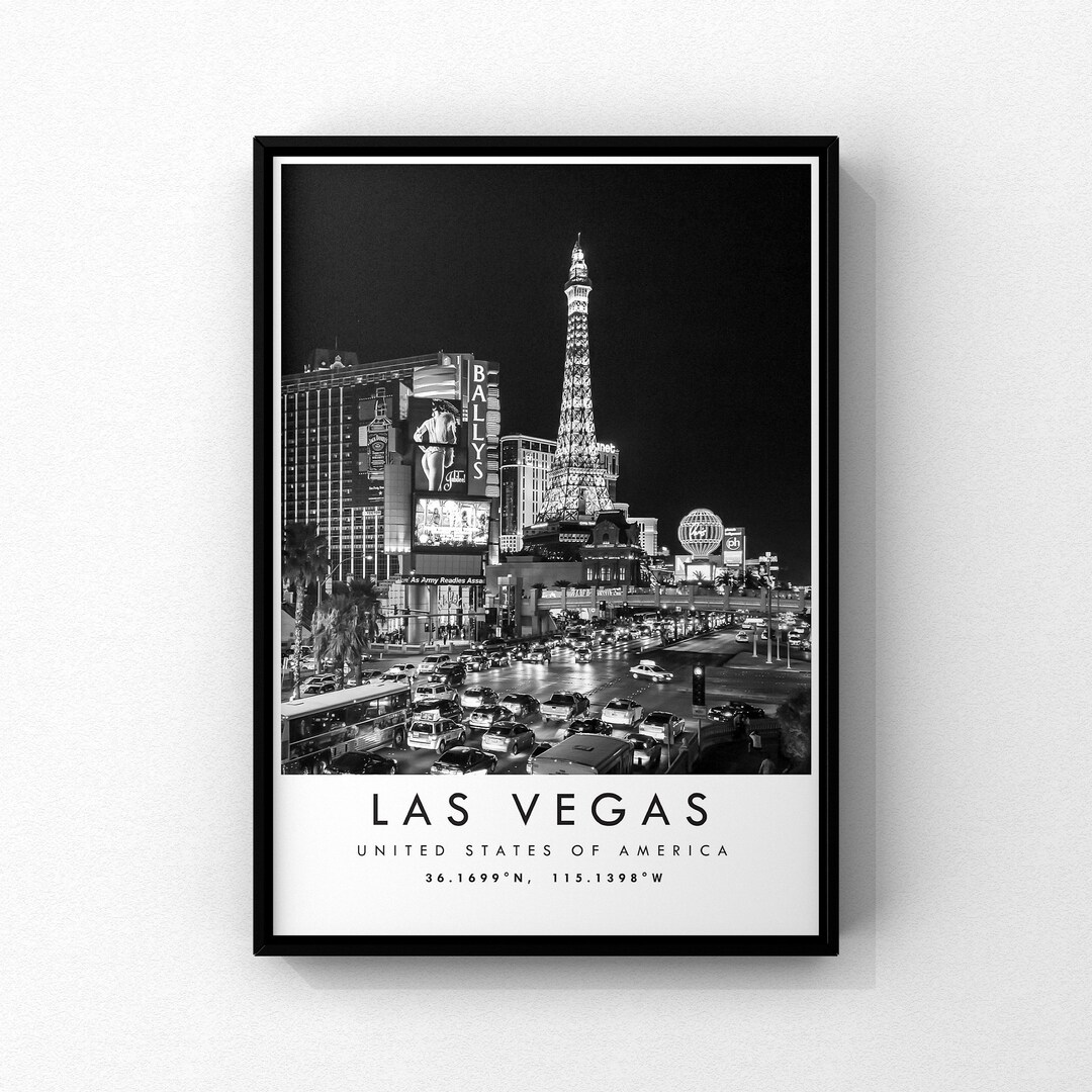 Las Vegas Travel Print Las Vegas Poster Unique Wallart Etsy