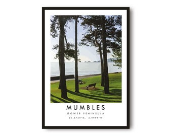 Mumbles Travel Poster: Gower Peninsula Art Print