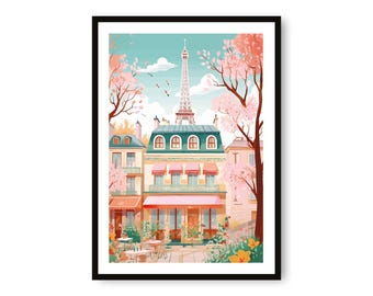 Paris Travel Poster: Giclée Fine Art Print