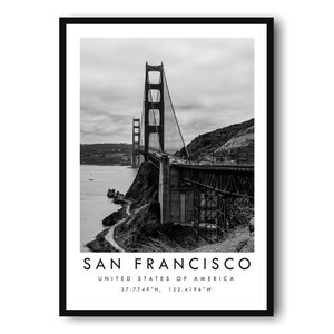 San Francisco Travel Print, San Francisco Poster, Unique Wallart Decor, Black and White Home Decor,   Popular Print A1/A2/A3/A4/A5