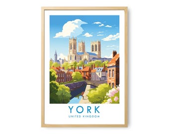 York Travel Print | York England Poster | York Minster Wall Art | Yorkshire Decor | UK Travel Poster | Vintage Travel Print