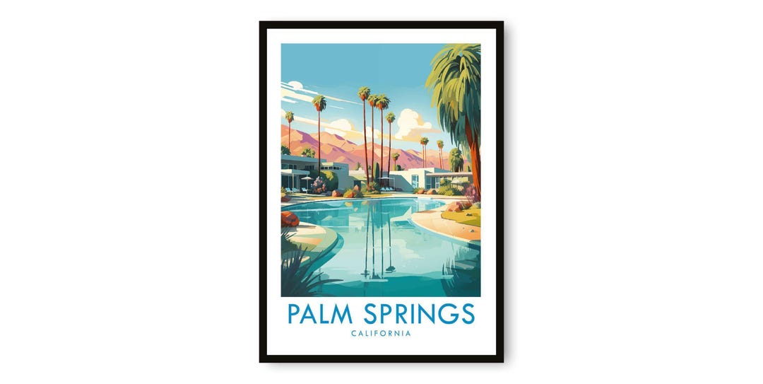 Palm Springs Art Print: Mid-century Modern Travel Poster - Etsy