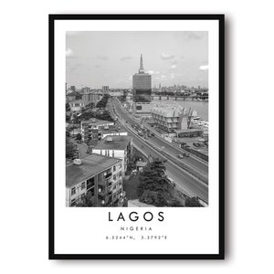 Lagos Travel Print, Nigeria Poster Print, Lagos Wall Art Minimalist, Nigeria Print, Prints of Lagos A1/A2/A3/A4/A5