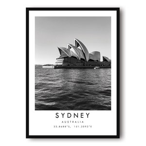 Sydney Travel Print, Sydney Poster Print, Sydney Wall Art Minimalist, Australia Print, Prints of Australia , Sydney Opera House