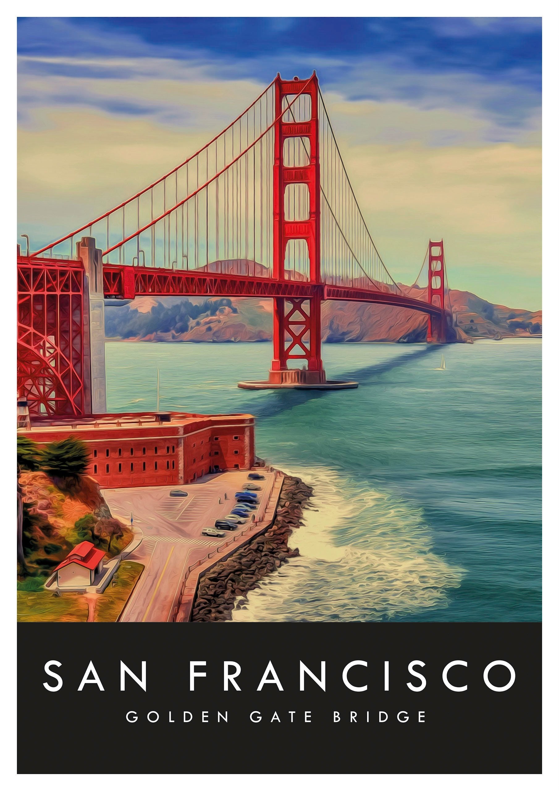 San Francisco Travel Print Cartel de San Francisco Puente Etsy