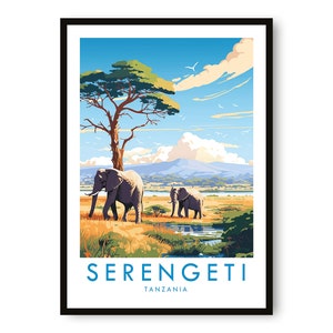 Serengeti Reise-Druck, Serengeti Reise-Druck, Tansania Druck, Reise-Dekor, beliebter Druck, Geburtstagsgeschenk, A1/A2/A3/A4/A5
