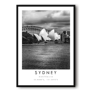 Sydney Travel Print, Sydney Poster Print, Sydney Wall Art Minimalist, Australia Print, Prints of Australia , Sydney Opera House