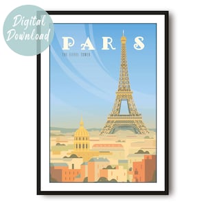 Paris Travel Poster | Digital Download | 25 Different Size Options