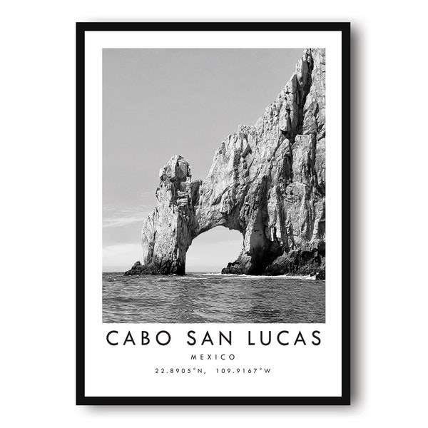 Cabo San Lucas Travel Print, Black and White Travel Print, Mexico Print, Minimalist Travel Posters,  Popular Print A1/A2/A3/A4/A5