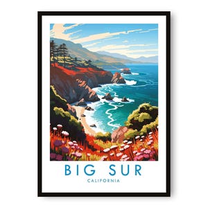 Big Sur California Travel Poster: Giclée Fine Art Print