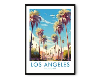 Los Angeles Travel Poster: Palm Trees Art Print