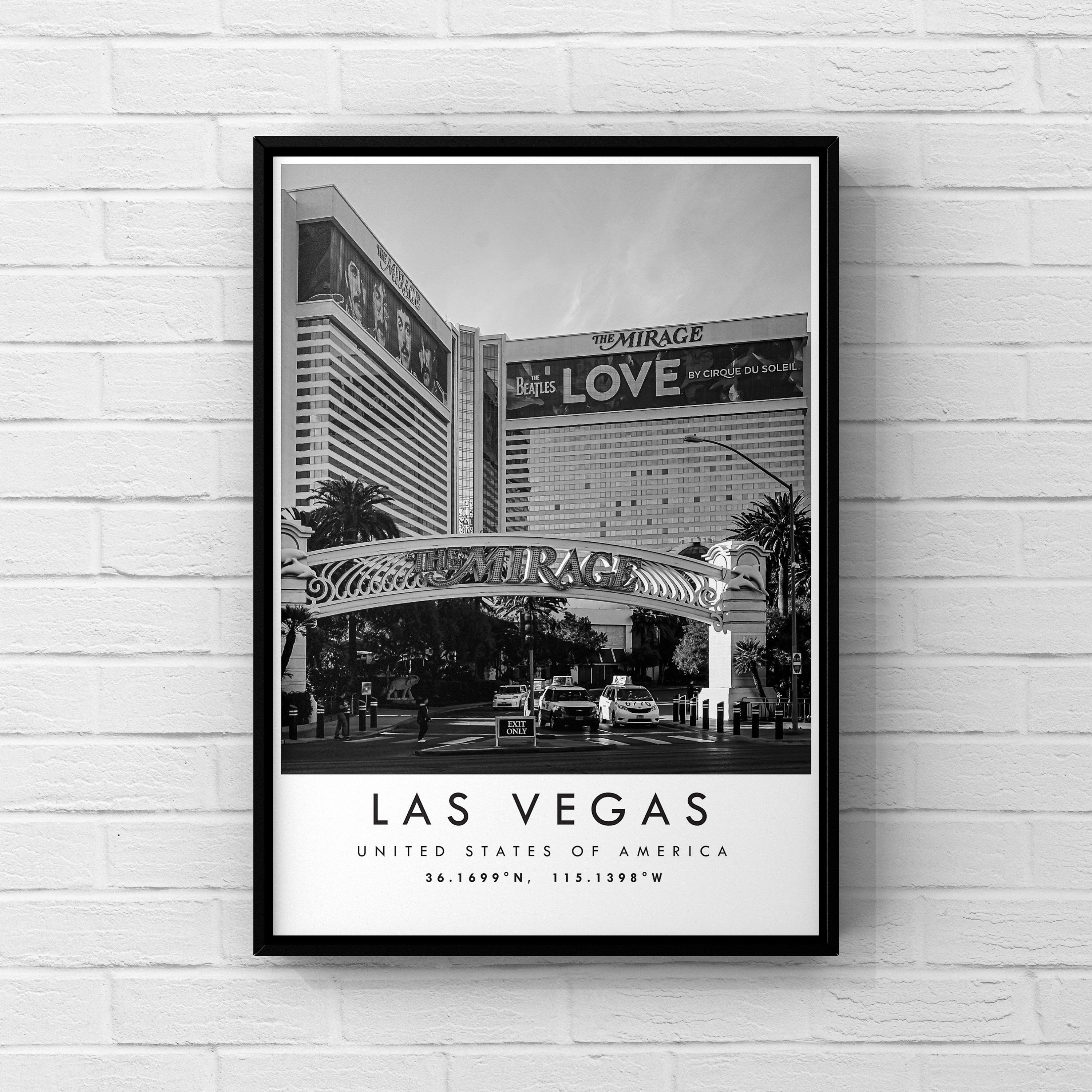 Las Vegas Travel Print Las Vegas Poster Unique Wallart Etsy