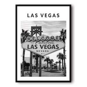 Las Vegas Travel Print, Las Vegas Poster, Unique Wallart Decor, Black and White Home Decor, America Las Vegas , Popular Gift A1/A2/A3/A4/A5