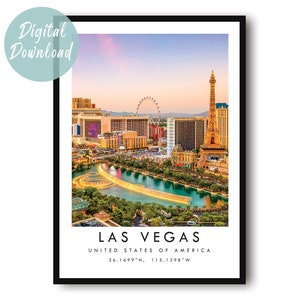 Impresión de viaje a Las Vegas / Descarga digital / 25 opciones de tamaños diferentes