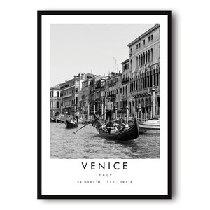 Venice Travel Print, Italy poster Poster, Black and White Print, Unique Wall Art,  Minimalist Home Decor, City  A1/A2/A3/A4/A5