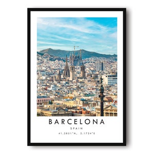 Barcelona Reisedruck, Barcelona Poster, Einzigartiges Wanddekor, Wohnkultur, Spanien Barcelona Beliebter Druck A1/A2/A3/A4/A5