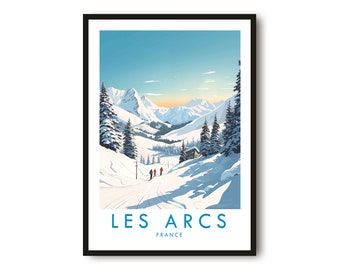 Les Arcs Travel Print, Les Arcs Travel Poster, France Print, Travel Decor, Popular Print, Skiing Print, Birthday Gift, A1/A2/A3/A4/A5