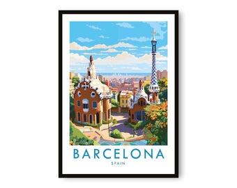 Barcelona Travel Poster | Spain Wall Art Print